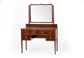 Georgian style mahogany dressing table with mirror, late 19th century