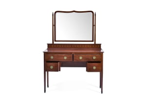 Georgian style mahogany dressing table with mirror, late 19th century