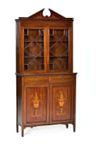 Georgian style mahogany and inlaid display cabinet, 19th century
