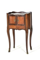 Louis XV style kingwood, marble and brass-mounted bedside cabinet, 19th century