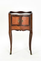 Louis XV style kingwood, marble and brass-mounted bedside cabinet, 19th century