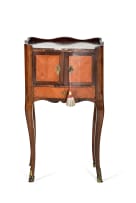 Louis XV style kingwood, marble and brass-mounted bedside cabinet, 19th century
