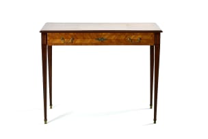 Edwardian Louis XVI style parquetry writing table, early 20th century