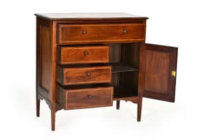 Georgian style mahogany and inlaid cabinet, 19th century