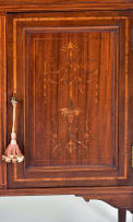 Georgian style mahogany and inlaid cabinet, 19th century
