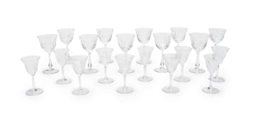 Twenty piece set of cut-glass drinking glasses, 20th century