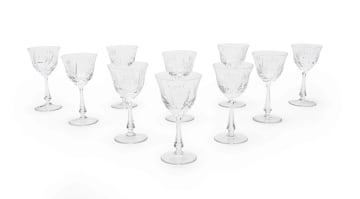 Twenty piece set of cut-glass drinking glasses, 20th century