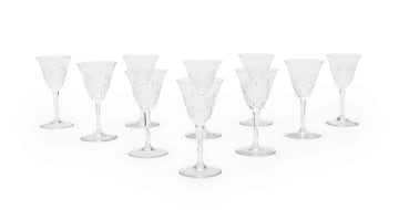 Twenty piece set of cut-glass drinking glasses, 20th century