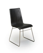 Haldane Martin; Set of eight black leather dining chairs attributed to Haldane Martin, South Africa
