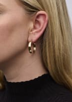 Gold half hoops earrings