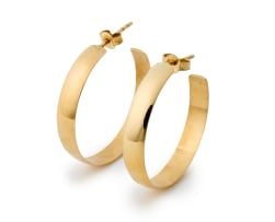 Gold half hoops earrings