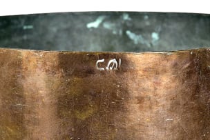 Large two handled copper cooking pot, 19th century