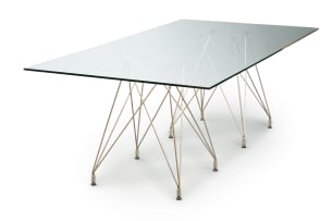 Haldane Martin; 'Weightless' glass and steel dining table attributed to Haldane Martin, South Africa