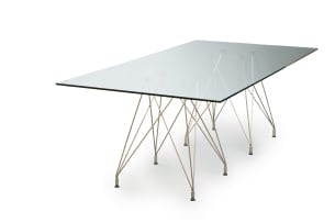 Haldane Martin; 'Weightless' glass and steel dining table attributed to Haldane Martin, South Africa