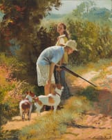 Mari Vermeulen-Breedt; Kinders op Pad Om Duiwe te Jag op, Highveld (Children on Their Way to Go Hunt doves, Highveld)