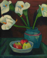 Maggie Laubser; Lilies in a Blue Vase