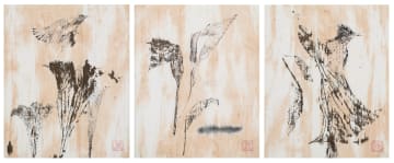Jeanne Hugo; A Silk Song Stain, triptych