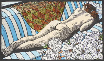 Theo Paul Vorster; Nude on Couch