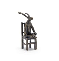 Guy du Toit; Meditating Hare on a Chair