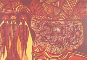 Cecil Skotnes; Untitled (Miners), from Man's Gold portfolio