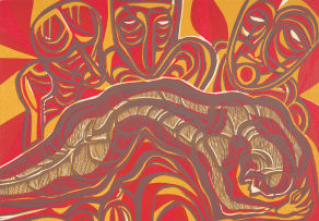 Cecil Skotnes; Untitled (Figures), from Man's Gold portfolio