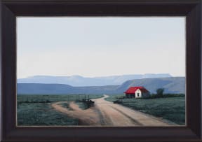 Peter Bonney; House with Red Roof by the Road