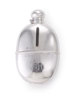 An Edwardian VII silver mounted glass hip-flask, William Hutton & Sons Ltd, London, 1906