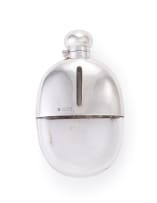 An Edwardian VII silver mounted glass hip-flask, William Hutton & Sons Ltd, London, 1906