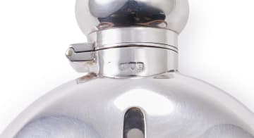 An Edwardian VII silver mounted glass hip-flask, William Hutton & Sons Ltd, London, 1906