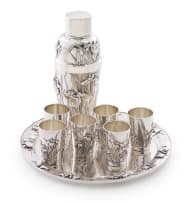 A Japanese export silver cocktail set, Arthur & Bond, Yokohama, c.1900-1920