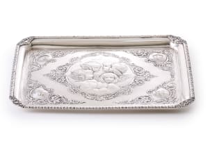 A silver tray, Henry Matthews, Birmingham, c. early 20th century