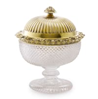 A George IV gilt silver mounted cut-glass bowl, William Stroud, London, 1819