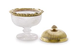 A George IV gilt silver mounted cut-glass bowl, William Stroud, London, 1819