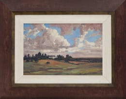 Jacob Hendrik Pierneef; Ou Plaas Huis met Naderende Donder Wolke Wes TVL (Old Farm House with Approaching Thunder Clouds West Transvaal)