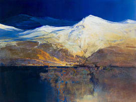 Mel Brigg; Abstract Landscape with Lake and Mountains