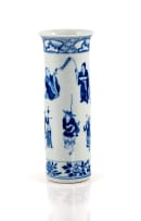 A Chinese blue and white beaker vase, Qing Dynasty, early 20th century