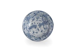 A chinese blue and white circular dish, Kangxi period 1662-1722