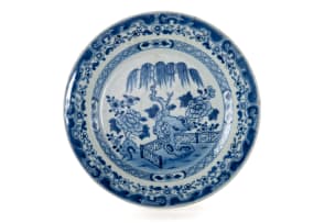 A Chinese blue and white circular dish, Kangxi period, 1662-1722