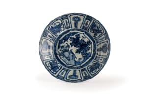 A Chinese blue and white 'Kraak' dish, Wanli period, 1573-1620