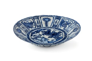 A Chinese blue and white 'Kraak' dish, Wanli period, 1573-1620