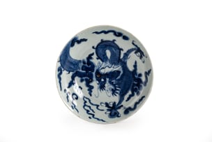 A Chinese blue and white saucer dish, 18th century