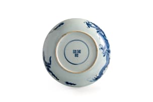 A Chinese blue and white saucer dish, 18th century