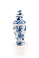 A Chinese blue and white vase and cover, 19th century