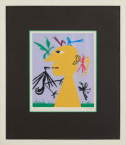 Walter Battiss; Yellow Head with Birds (Yellow)