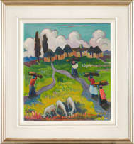 Maggie Laubser; Farm Scene
