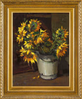 Adriaan Boshoff; Sunflowers in a Bucket