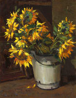 Adriaan Boshoff; Sunflowers in a Bucket