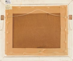 Pranas Domsaitis; Stormy Landscape with Buildings