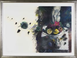 Louis Jansen van Vuuren; Still Life with Fruit and Cherub