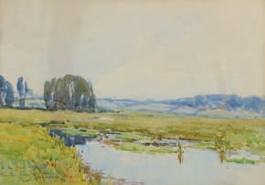 Robert Gwelo Goodman; River Landscape with Willows